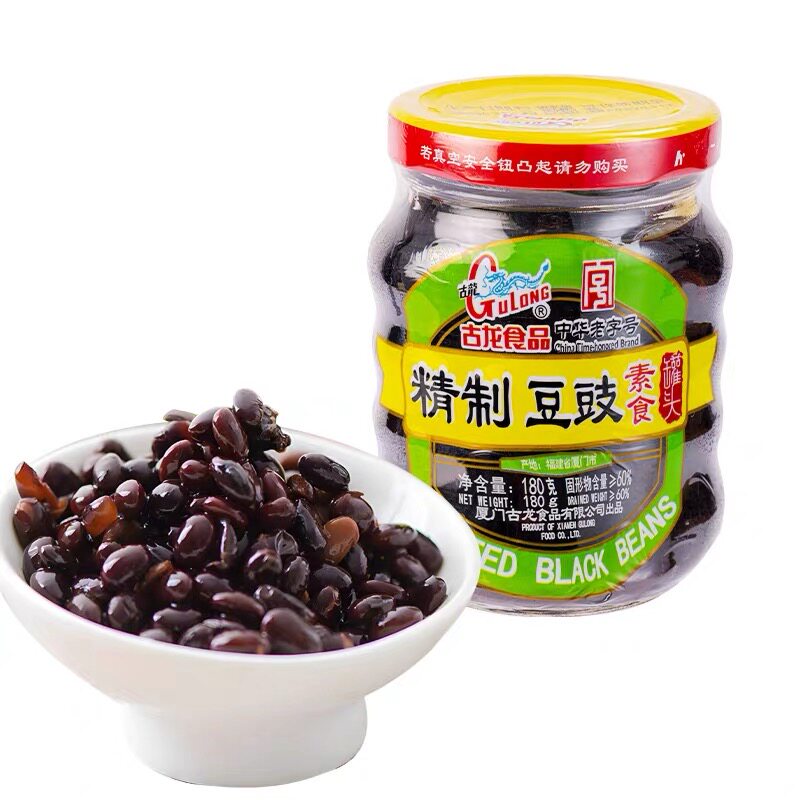厦门特产古龙精制豆豉罐头180克黑豆即食调味料酱豆腌渍菜小菜