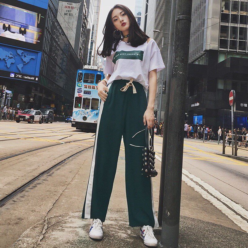 summer junior middle school student Trend Easy Versatile a set clothes Korean Edition leisure time bf Wide leg pants suitin the Women's clothing/Boutique , Pants , Casual pants  category - from Buy2taobao.com to provide professional Taobao agent buy service