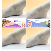 韩国银色经典 十二星座钛钢脚链防过敏不掉色女百搭简约森系百搭潮