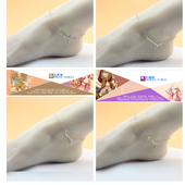 十二星座双子座韩版 脚踝森系性感钛钢脚链 简约学生女款 时尚 个性