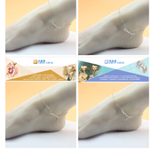 星座银色母脚链女不掉色韩版 简约性感学生脚踝链森系足链闺蜜脚链