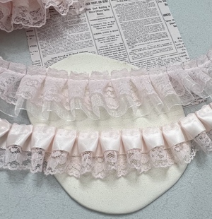 3.5公分蕾丝缎带纱带褶皱百褶飞边袖 饰辅料 口领口裙摆装