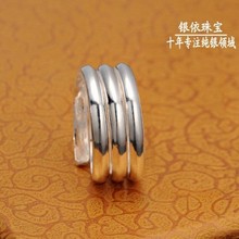 正品999情侣男款食指女纯银戒指1