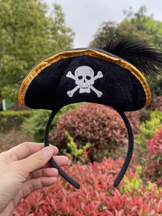 海盗头箍成人鬼骷髅头发箍cos化舞会聚会狂欢节头饰海盗船长发箍