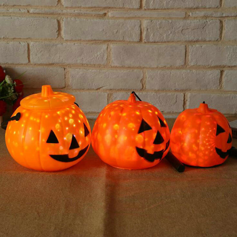 万圣节南瓜灯幼儿园儿童礼物南瓜桶发光灯化妆舞会满天星南瓜提灯