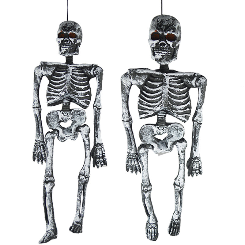 人体骷髅骨架干尸摆件 密室逃脱道具 鬼屋装饰万圣节恐怖尸体挂件