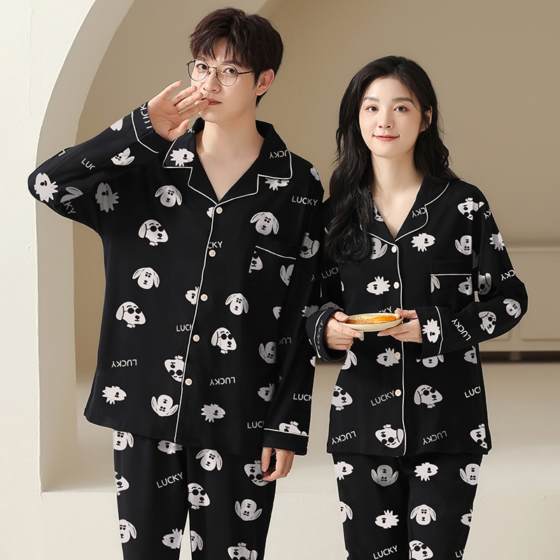 情侣睡衣套装纯棉长袖