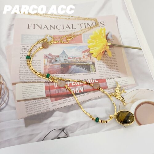 TC411 RENE ROCHAS 双面虎眼飞鸟长项链