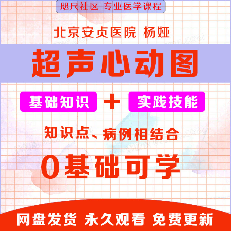 超声心动图基础知识技能心脏超声彩超心电图医学视频课程b超