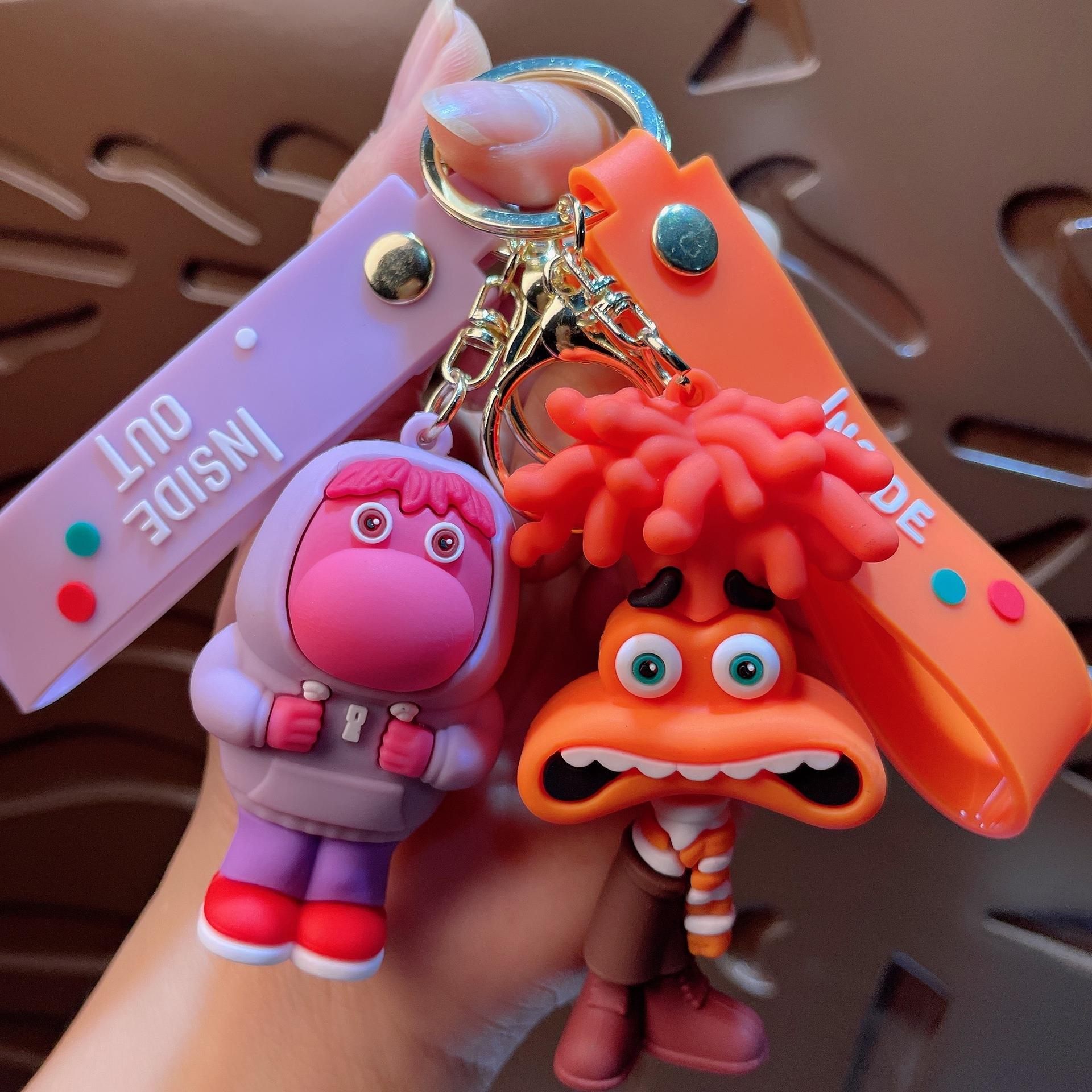 新款2代头脑特工队钥匙扣跨境精致特工队挂件汽车包包钥匙圈礼品