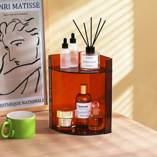 香水置物架亚克力洗手间香薰置物角架盥洗室洗漱台转角收纳架桌面