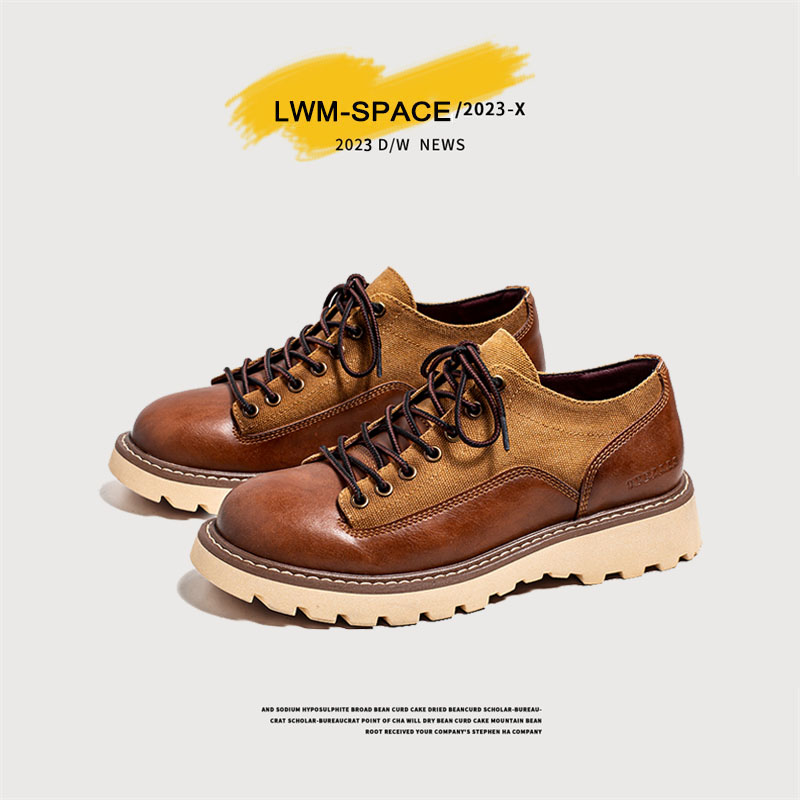 工装鞋男复古美式皮鞋透气潮鞋