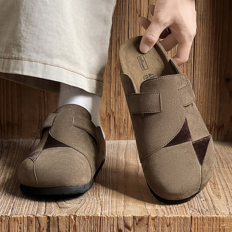 2026夏季新款勃肯鞋男女包头半拖鞋复古一脚蹬高级感情侣款穆勒鞋
