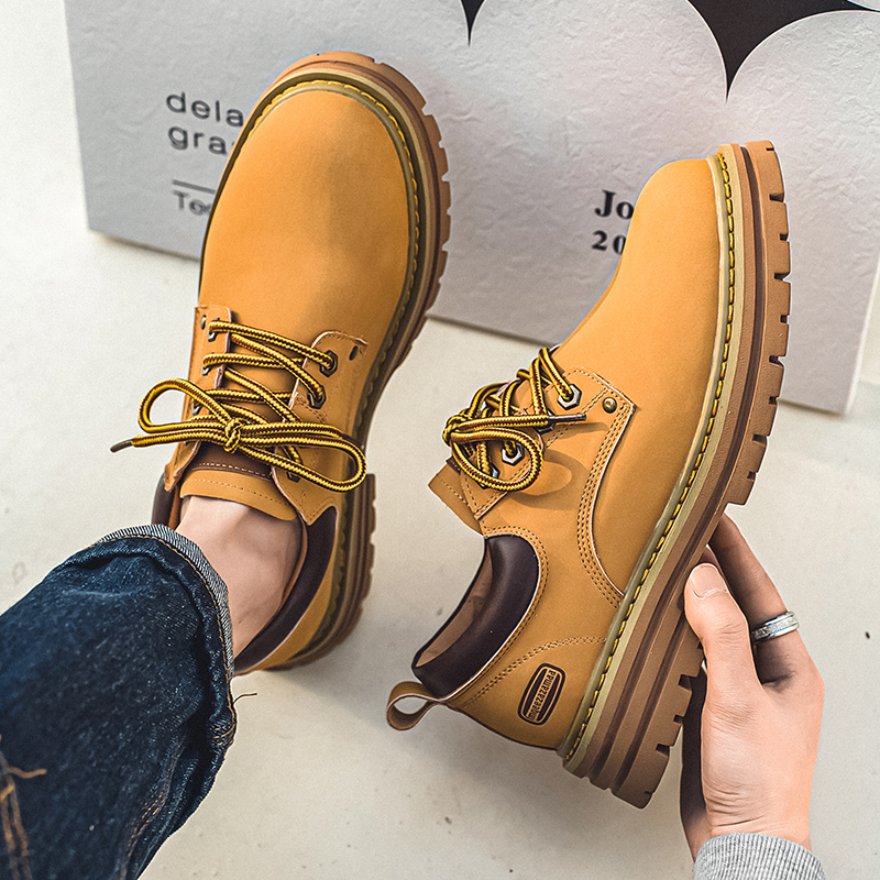 低帮高级感大黄靴复古工装鞋休闲