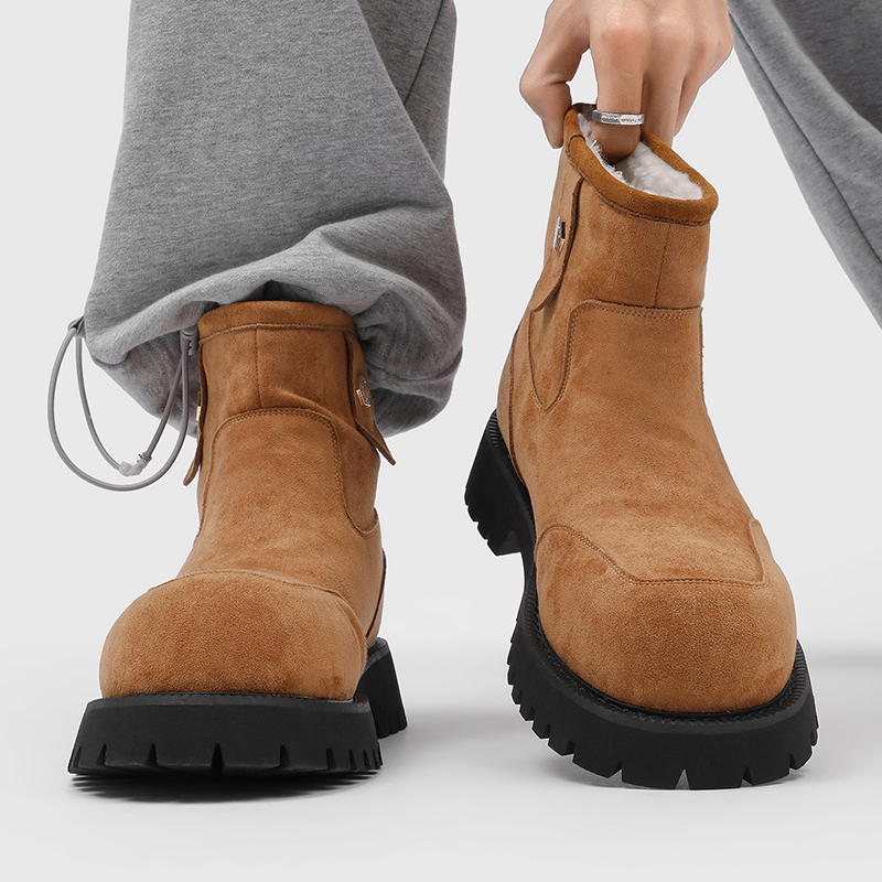 加绒加厚雪地靴休闲大头马丁靴