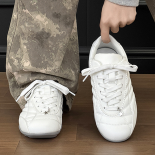 百搭小白鞋 白色德训鞋 高级感板鞋 透气薄底运动休闲鞋 潮 男女情侣款