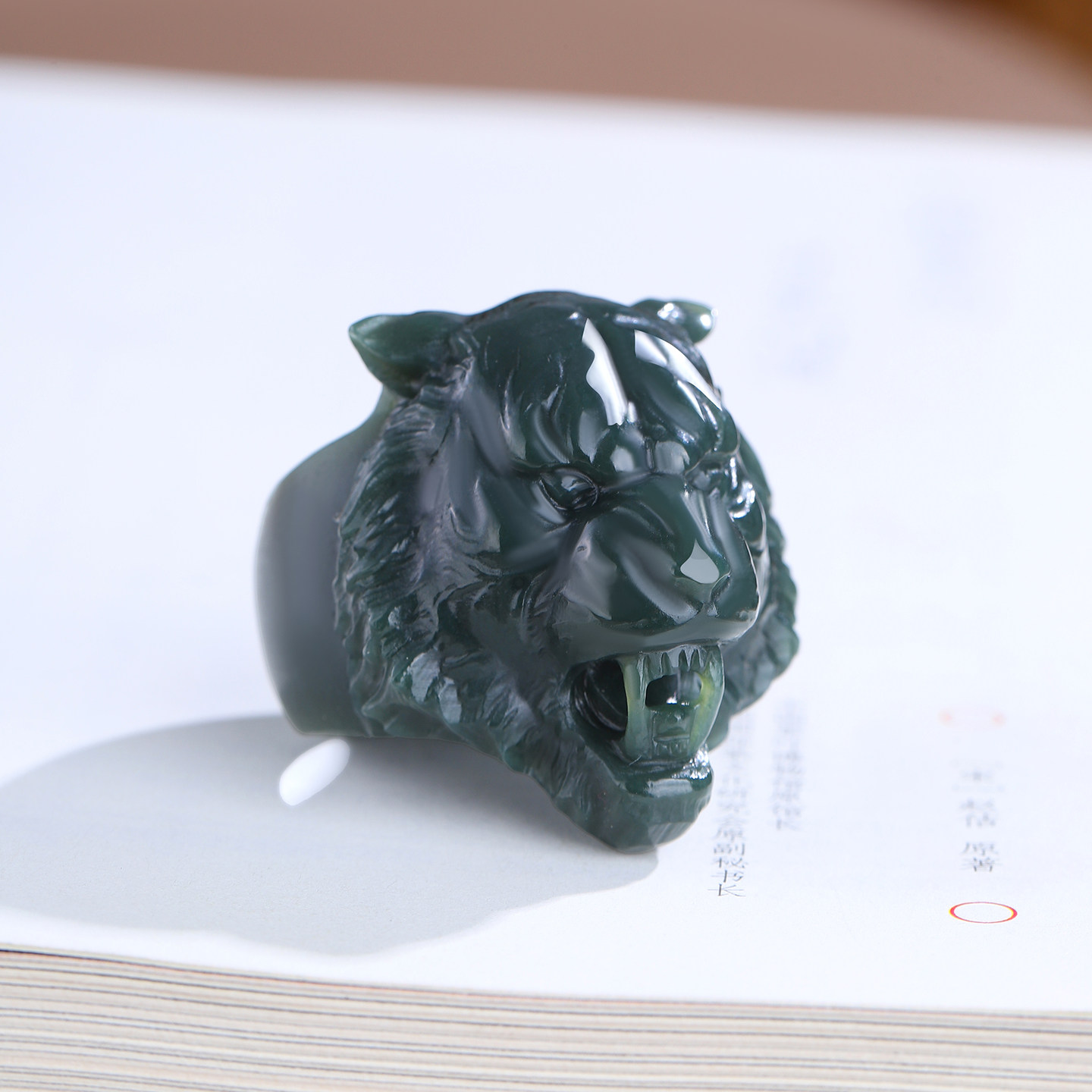 真品天然新疆和田玉细料老虎玉扳指生肖虎玉石戒指男女宽版玉指环,珠宝/钻石/翡翠,手饰,淘宝优惠券,粉丝福利购,淘宝优惠卷