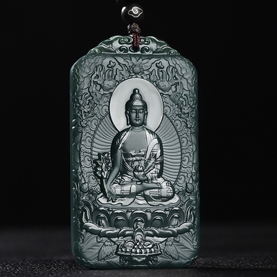 真品新疆和田玉药师佛玉吊坠男士女士挂件药师佛玉佩玉石玉坠玉器