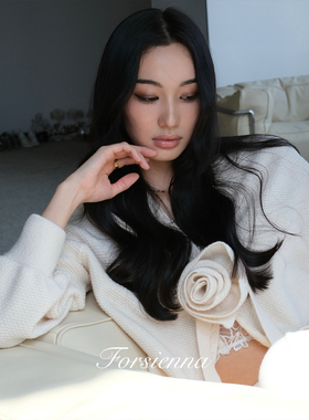 SNT【冬日恋歌】米白/乌木色 奢美慵懒风100%美利奴羊毛针织外套