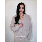 SNT 温暖呼吸 温柔燕麦色100%美利奴羊毛针织外套