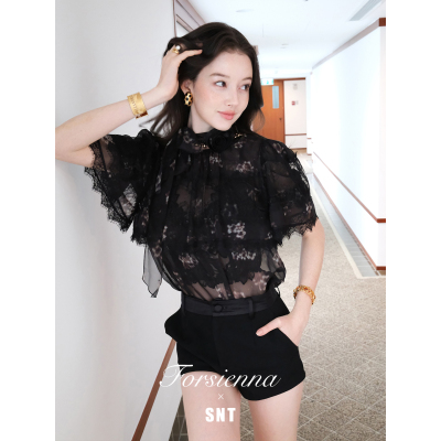 3.26中午12点上新 SNT【布达佩斯黄昏】蕾丝拼接木耳飘带花卉套装