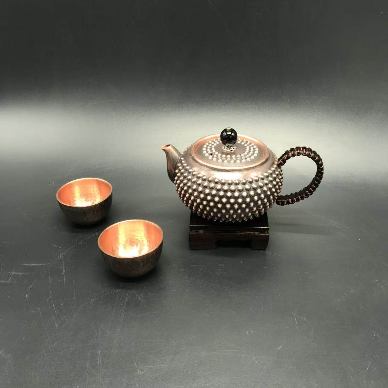 新疆纯手工紫铜壶小容量泡茶壶把把壶紫铜壶沏茶壶铜器茶具
