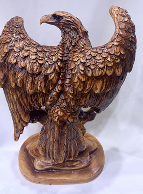老挝大红酸枝木雕鹰摆件实木雕刻工艺品家居客厅办公桌装饰品送礼