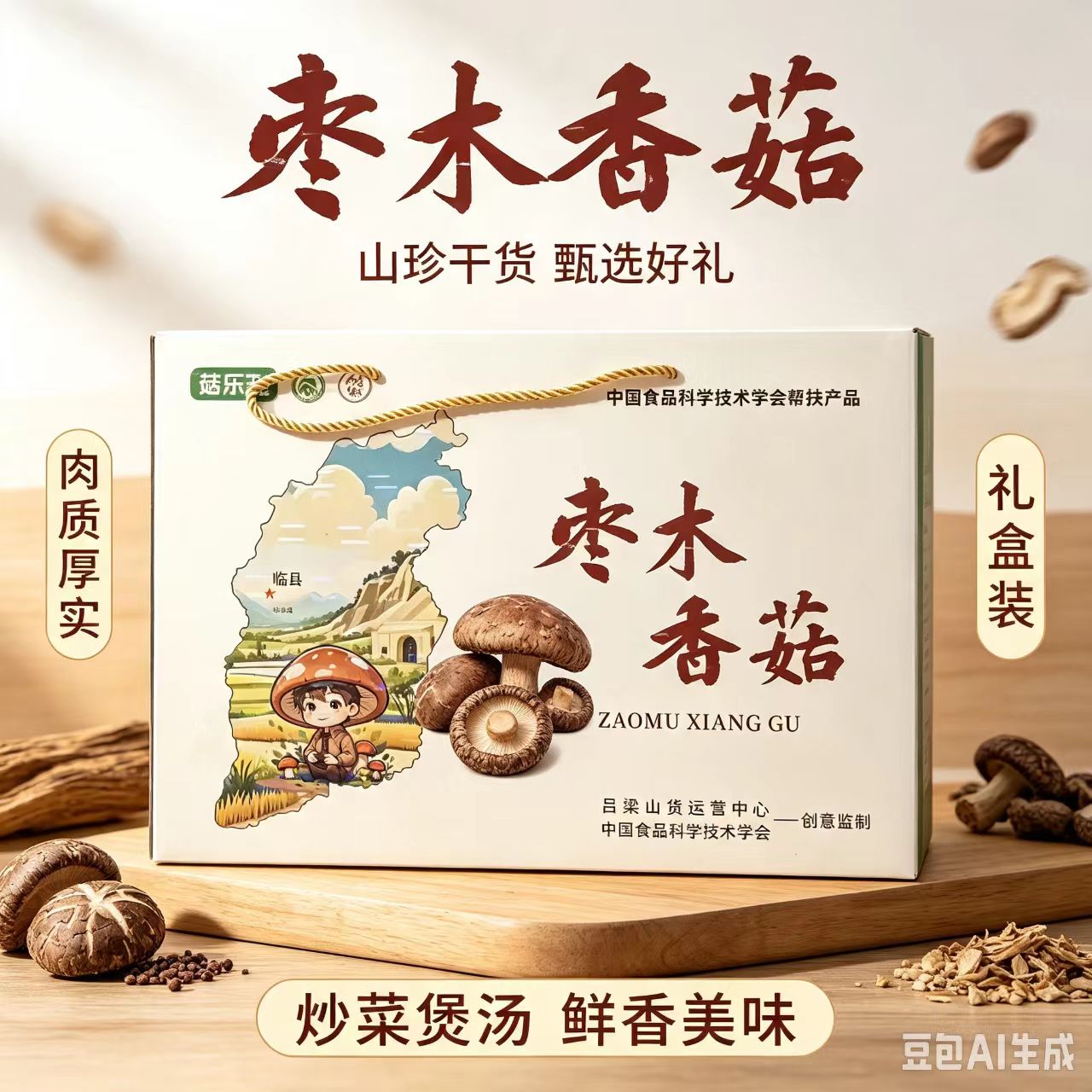 新货枣米香菇干货农家厚肉剪脚香菇干商用蘑菇小金钱菇大香菇礼盒