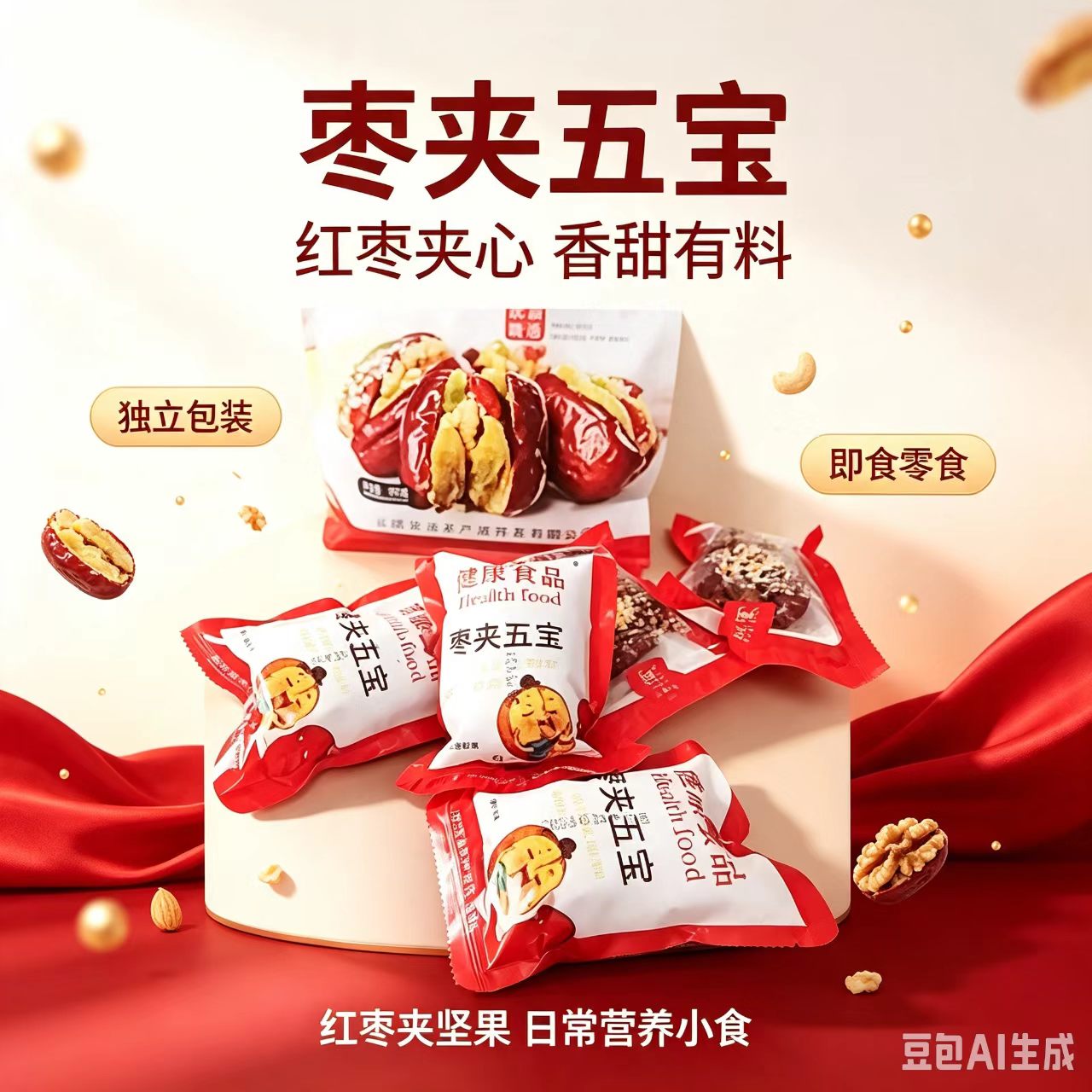 汉润红枣夹核桃小包装夹心大枣抱抱果山西特产休闲零食干果年货