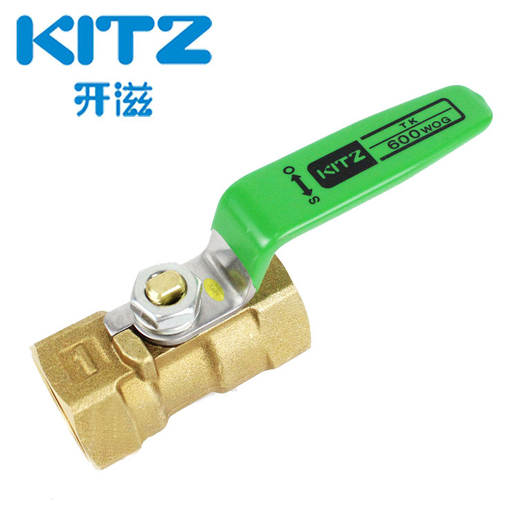 日本北泽KITZ一片式全铜球阀TK600WOG开滋阀门黄铜丝扣球阀1寸2寸