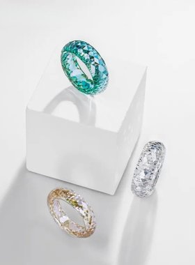 时尚简约莫桑刻面戒指 VVS1净度 过钻笔 日常百搭优雅精致饰品