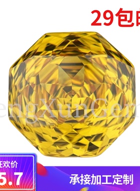 高碳钻千禧玫瑰切 八边形金黄色纳财锆石尖底耳钉美甲钻戒指超闪