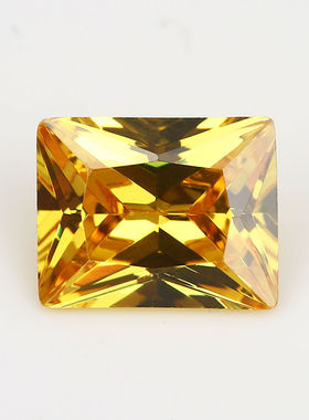 高品质AAAAA 梧州合成裸石 金黄色锆石 长方形直角3x5~15x30mm