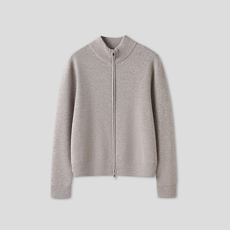 【轻简纪年】秋冬新强缩荃绵羊毛松弛感女立领双拉链卫衣佰搭上衣