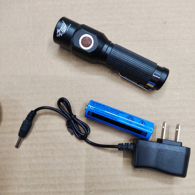 猎霸王6810迷你强光手电筒可充电随身便携Led小超亮防水18650远射