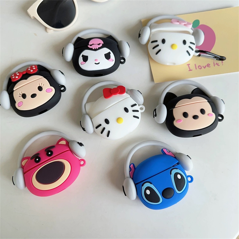 日韩卡通可爱迪士尼AirPods4保护套戴耳机史迪仔库洛米适用苹果Pro二代蓝牙保护套kt猫三代硅胶软壳米妮5代壳