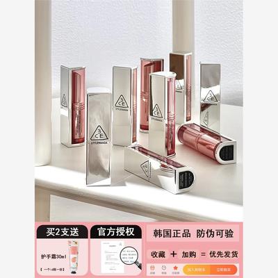 3ce柔雾管新款银壳透明口红西瓜裸粉丝绒哑光肉桂海盐官方正品