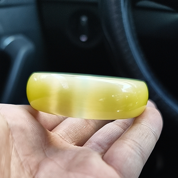 一物一图实物拍摄黄色猫眼石手镯轮胎完美品相完美主义挑剔者首选