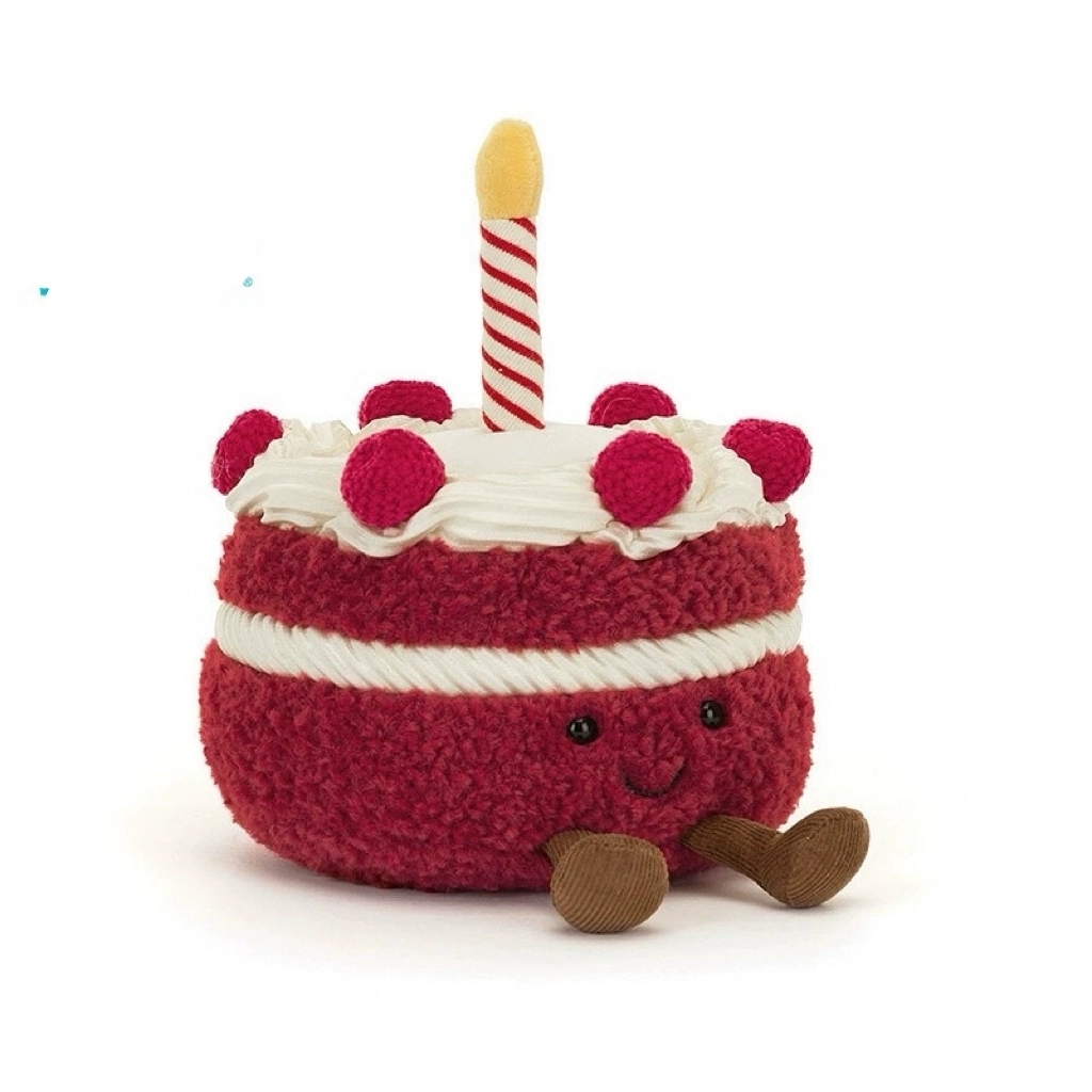 英国Jellycat趣味谢利生日蛋糕毛绒玩具安抚玩偶柔新婚礼物生日礼 - 实物图