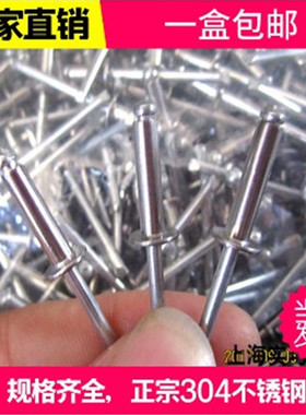 正品304不锈钢抽芯铆钉拉柳钉扁圆头铆丁装潢钉拉钉3M 4M5M6包邮