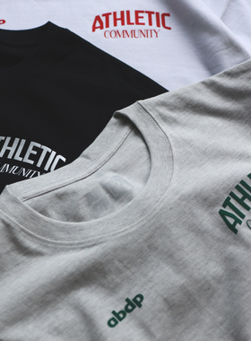 ABDP夏季新款男士短袖T恤美式百搭棉质运动休闲印花宽松圆领简约