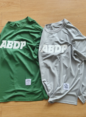 ABDP夏季美式圆领短袖投篮服热身宽松运动休闲男士跑步健身T开叉