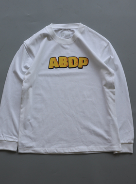ABDP秋季新款纯棉长袖T恤打底衫美式运动街头宽松圆领印花上衣