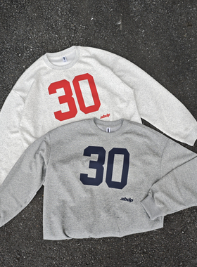 ABDP秋季美式卫衣宽松圆领运动休闲印花数字打底长袖潮流薄款300g