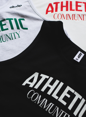 ABDP夏季美式棉涤弹力篮球运动背心刺绣窄肩宽松街头休闲健身上衣