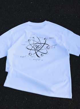 ABDP夏季纯棉美式印花短袖t恤运动休闲百搭情侣复古宽松圆领小众