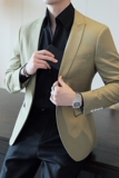 人模图2025新款男士休闲西服时尚修身西装条纹单西外套DX6932P165，男装西服套装，电商D216