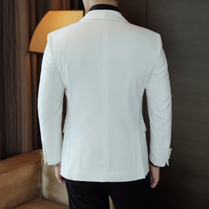 人模图2023-新款男士休闲西服时尚青果领修身西装单西DX6901P165图片