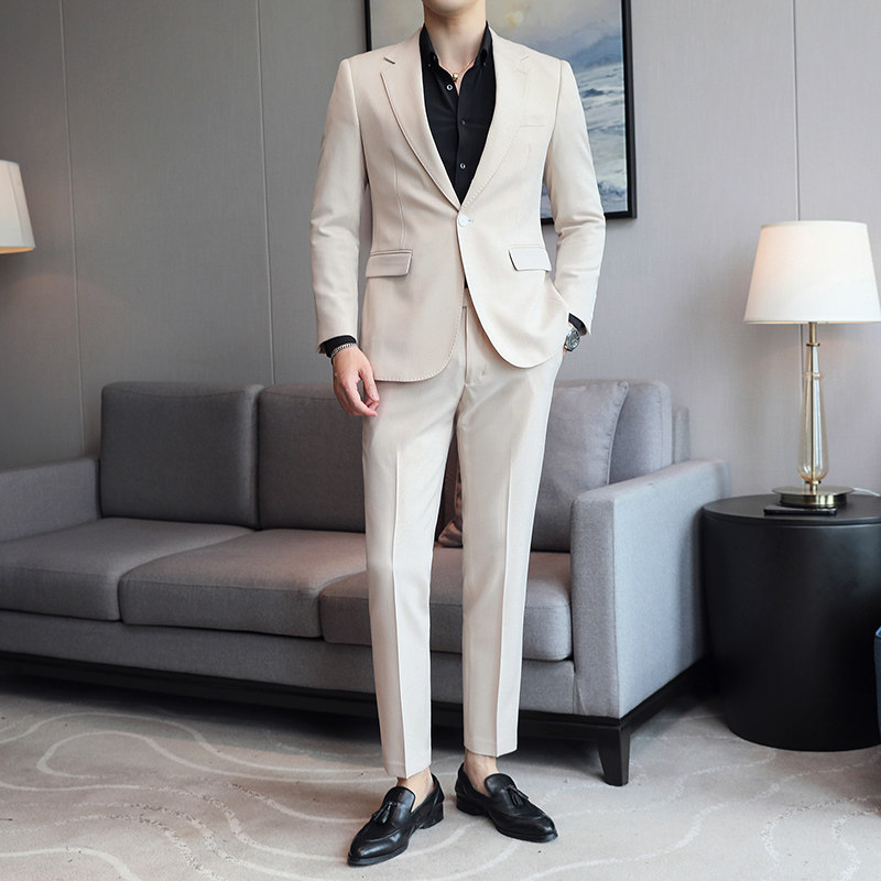 模特图2025年新款西服套装二件套男士礼服套装LJT7822P240,男装西服套装,电商D216