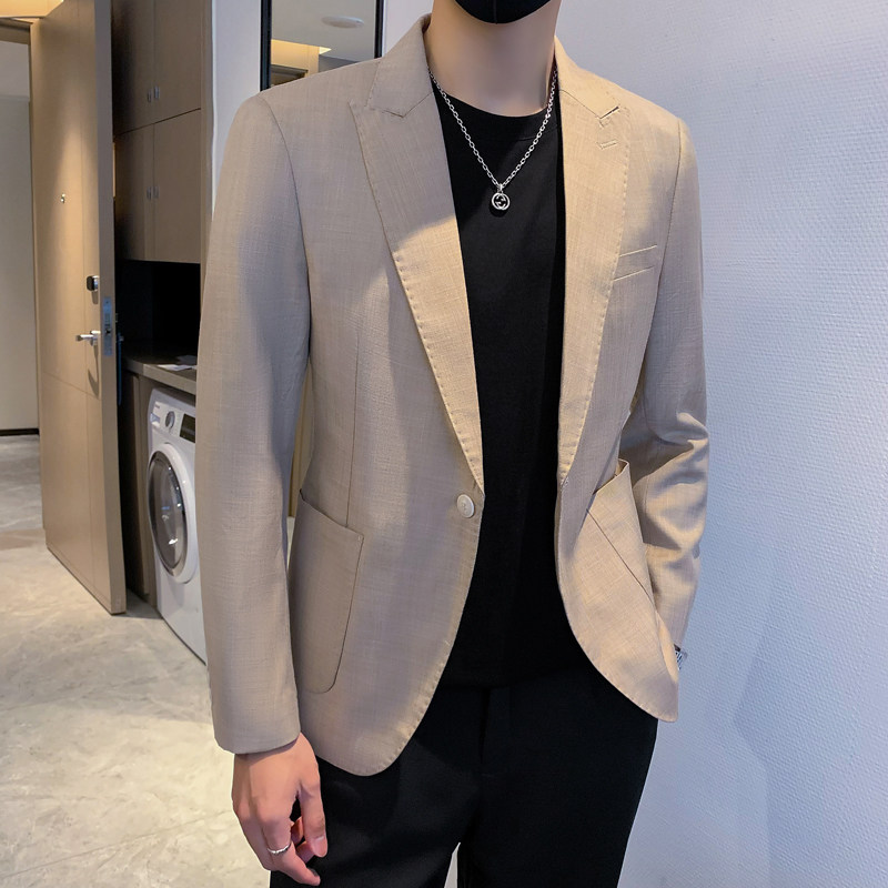 模特图-男士休闲西服韩版修身西装单西外套F6114P165,男装西服套装,电商D216